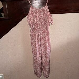 Jenna & Jessie Long Pants Summer Paisley Pink and White Outfit Size 8